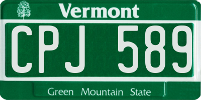VT license plate CPJ589