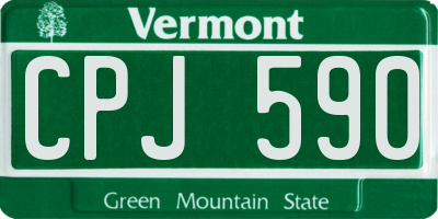 VT license plate CPJ590