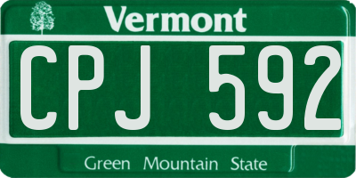 VT license plate CPJ592