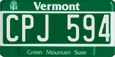 VT license plate CPJ594