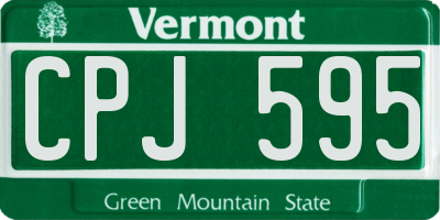 VT license plate CPJ595
