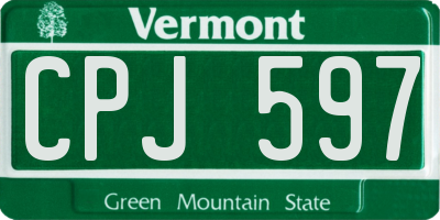 VT license plate CPJ597