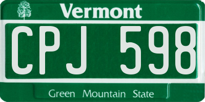 VT license plate CPJ598