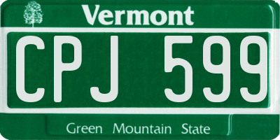 VT license plate CPJ599
