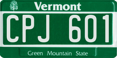VT license plate CPJ601