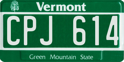 VT license plate CPJ614