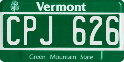 VT license plate CPJ626