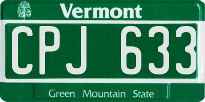 VT license plate CPJ633