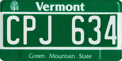 VT license plate CPJ634