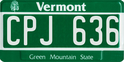 VT license plate CPJ636