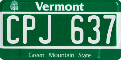 VT license plate CPJ637