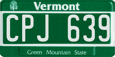 VT license plate CPJ639