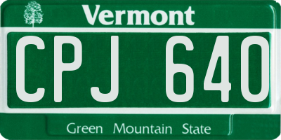 VT license plate CPJ640
