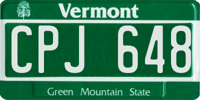 VT license plate CPJ648