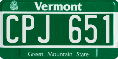 VT license plate CPJ651