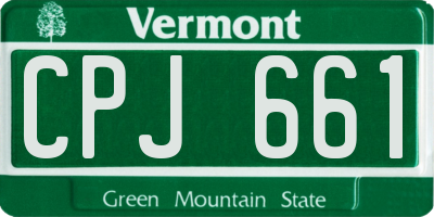 VT license plate CPJ661