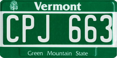 VT license plate CPJ663