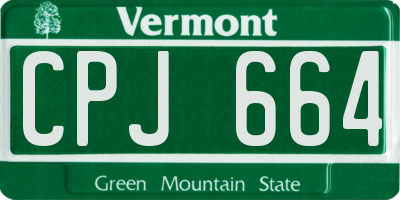 VT license plate CPJ664