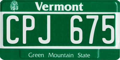 VT license plate CPJ675
