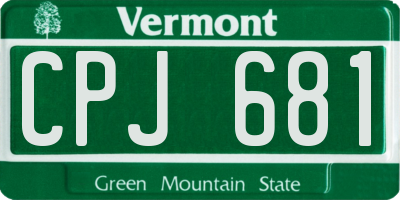 VT license plate CPJ681