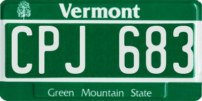 VT license plate CPJ683