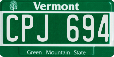 VT license plate CPJ694