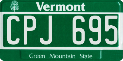 VT license plate CPJ695