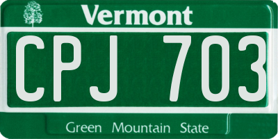 VT license plate CPJ703