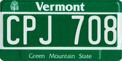 VT license plate CPJ708