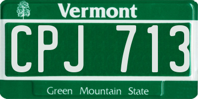 VT license plate CPJ713