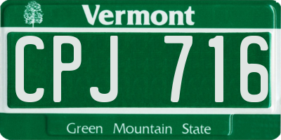VT license plate CPJ716