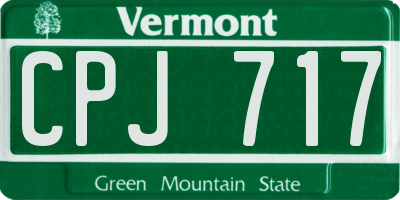 VT license plate CPJ717