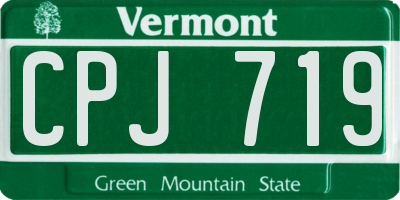 VT license plate CPJ719