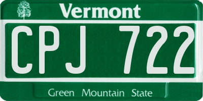 VT license plate CPJ722