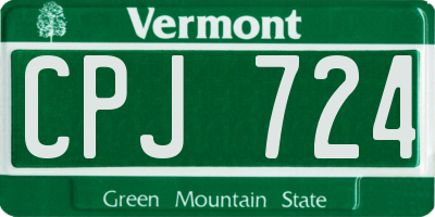 VT license plate CPJ724