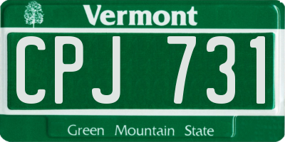 VT license plate CPJ731