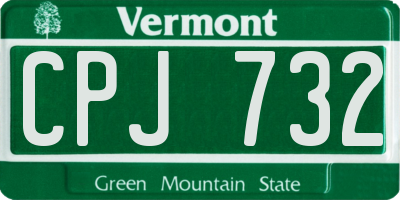 VT license plate CPJ732
