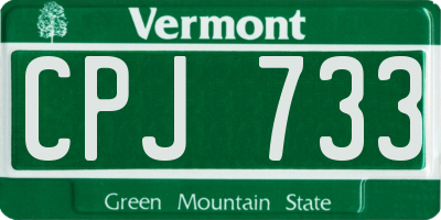 VT license plate CPJ733