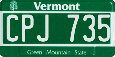 VT license plate CPJ735