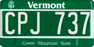 VT license plate CPJ737