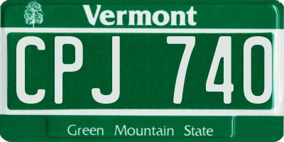 VT license plate CPJ740