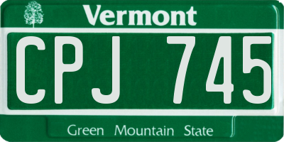 VT license plate CPJ745