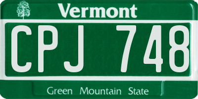 VT license plate CPJ748