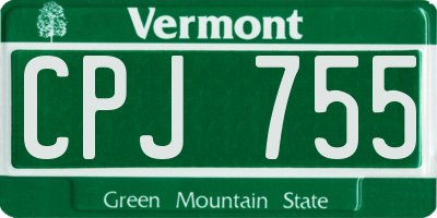 VT license plate CPJ755