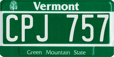 VT license plate CPJ757