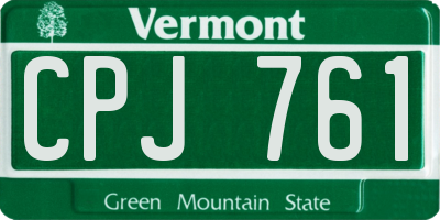 VT license plate CPJ761
