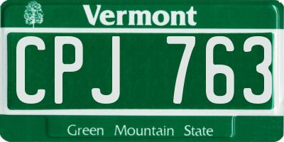 VT license plate CPJ763