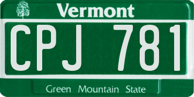 VT license plate CPJ781