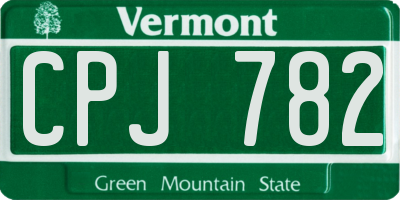 VT license plate CPJ782