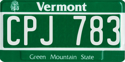 VT license plate CPJ783